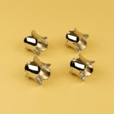 Nickel Napkin Ring Scalloped Set of 4