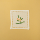 Set of 6 Embroidered Coasters Calendula