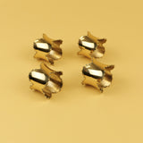 Brass Napkin Ring Scalloped Set of 4