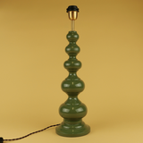 Curvy Wooden Lamp Base Green