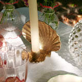 Shell Brass Candle Holder Large