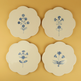 Set of 4 Scalloped Dinner Plates
