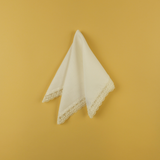 White Linen Napkin with Lace Rim
