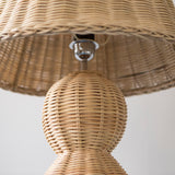 Curvy Handwoven Rattan Lamp Base