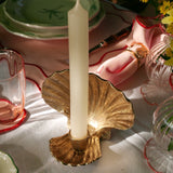 Shell Brass Candle Holder Large