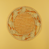Placemat Orange Handwoven Raffia