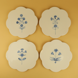 Set of 4 Scalloped Dinner Plates