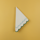 Scalloped Napkin Embroidered Blue & Green