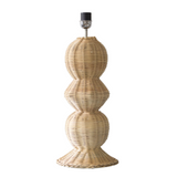 Curvy Handwoven Rattan Lamp Base