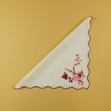 Roseraie et Baies Embroidered Napkin