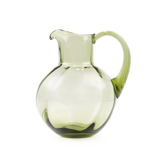 Swirl Glass Water Jug Olive