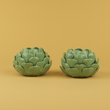 Set of 2 Artichoke Tealight Holder Soft Green