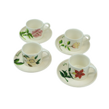 Set of 4 Botanica Cups w/ Saucer