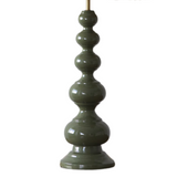 Curvy Wooden Lamp Base Green