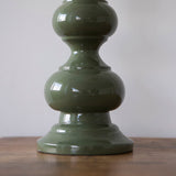 Curvy Wooden Lamp Base Green