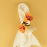 Napkin Ring Yellow Flower Wood