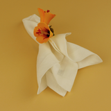 Napkin Ring Yellow Flower Wood