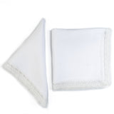 White Linen Napkin with Lace Rim