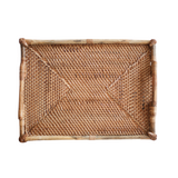 Handwoven Rectangular Rattan Tray Small