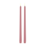 Slim Taper Candle Set Rose