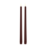 Slim Taper Candle Set Wine Red