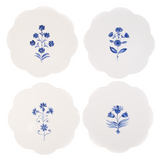 Set of 4 Scalloped Dinner Plates