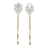 Brass Bamboo Salad Serving Set