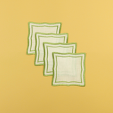 Set of 4 Green Embroidered Coasters