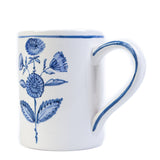 Set of 4 Floral Mugs Blue
