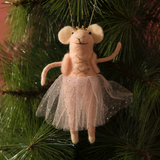 Ballerina Mouse Felt Ornament