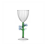 Wine Glass Light Blue Flower
