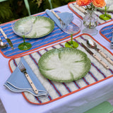 Reversible Quilted Placemat Multicolored Stripes
