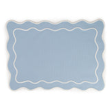 Embroidered Wave Placemat Blue