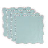Embroidered Wave Napkin Green