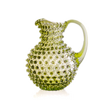 Dotted Glass Water Jug Olive
