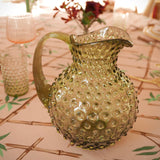 Dotted Glass Water Jug Olive
