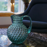 Dotted Glass Water Jug Beryl
